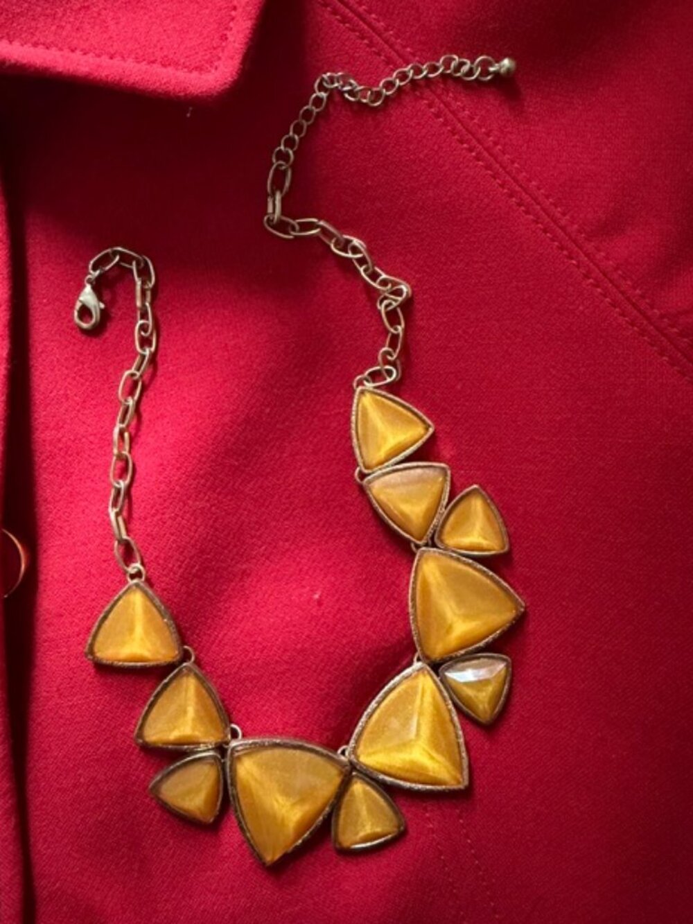 Yellow Triangular Necklace with adjustable clasp- believed to be from Annie Sez